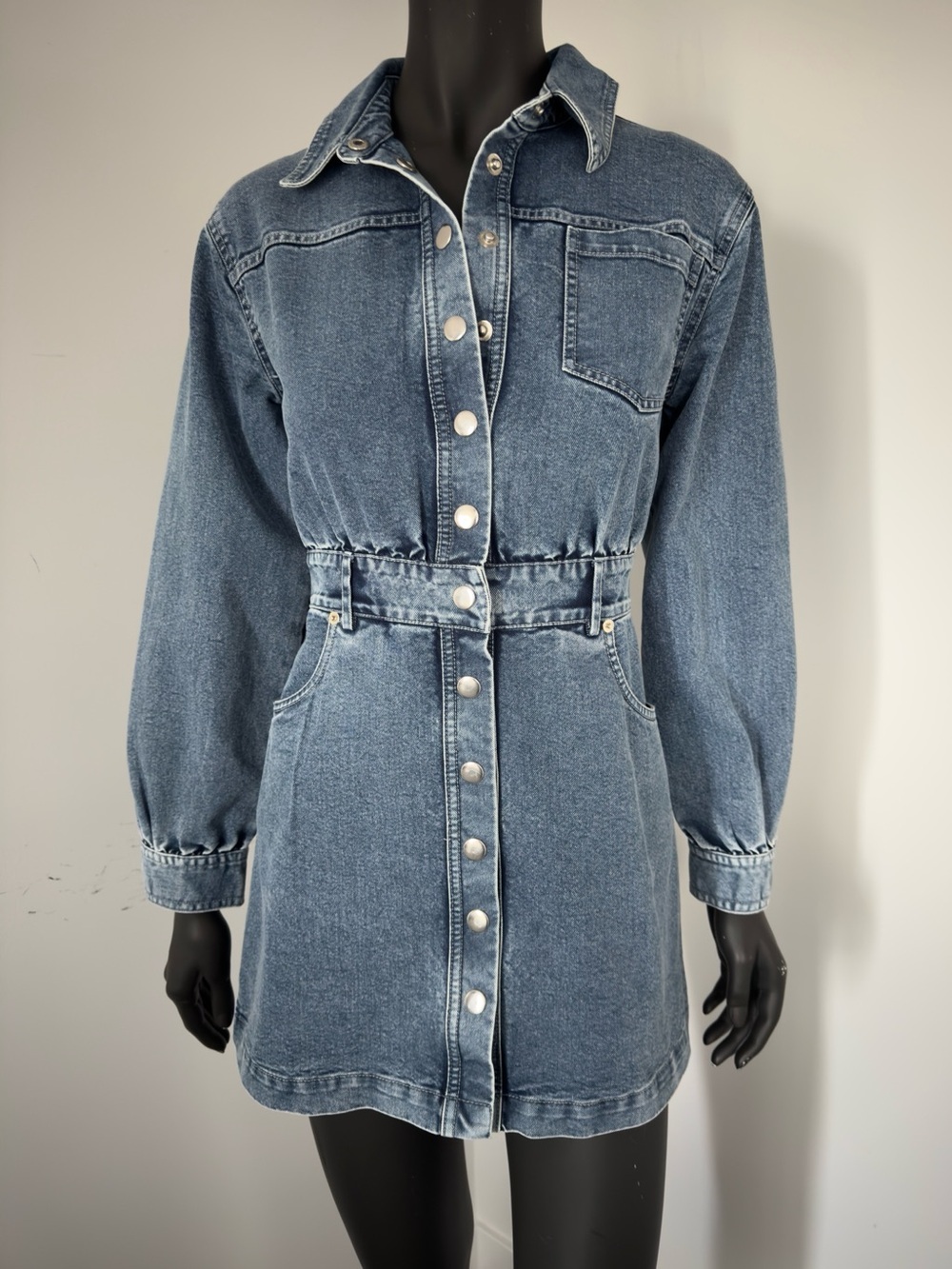 187. Bb Dakota Denim Button-Front Mini Dress in Light Blue